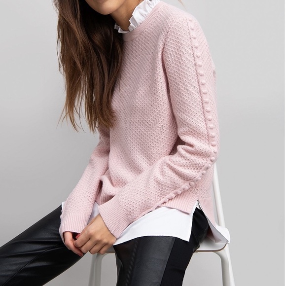 Flawed Ted Baker Teaggan Frill Detail Mockable Sweater in Dusky Pink Sz 12 - Picture 1 of 16